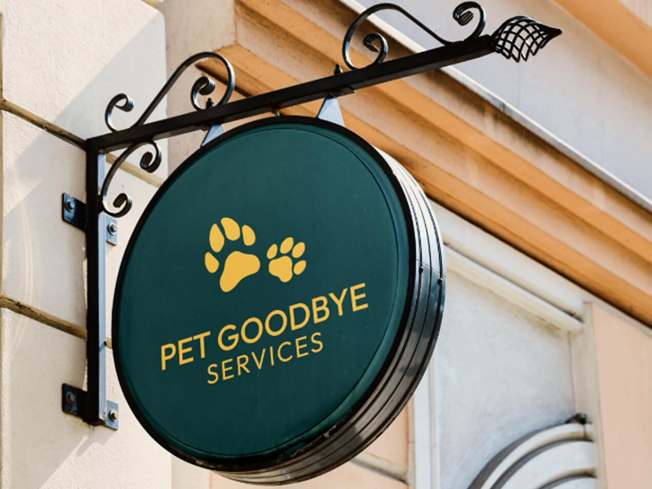 Dzīvnieku kremācijas uzņēmuma izkārtne